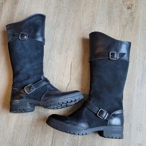 Merrell Black Leather & Suede Mid-Calf Winter Boots